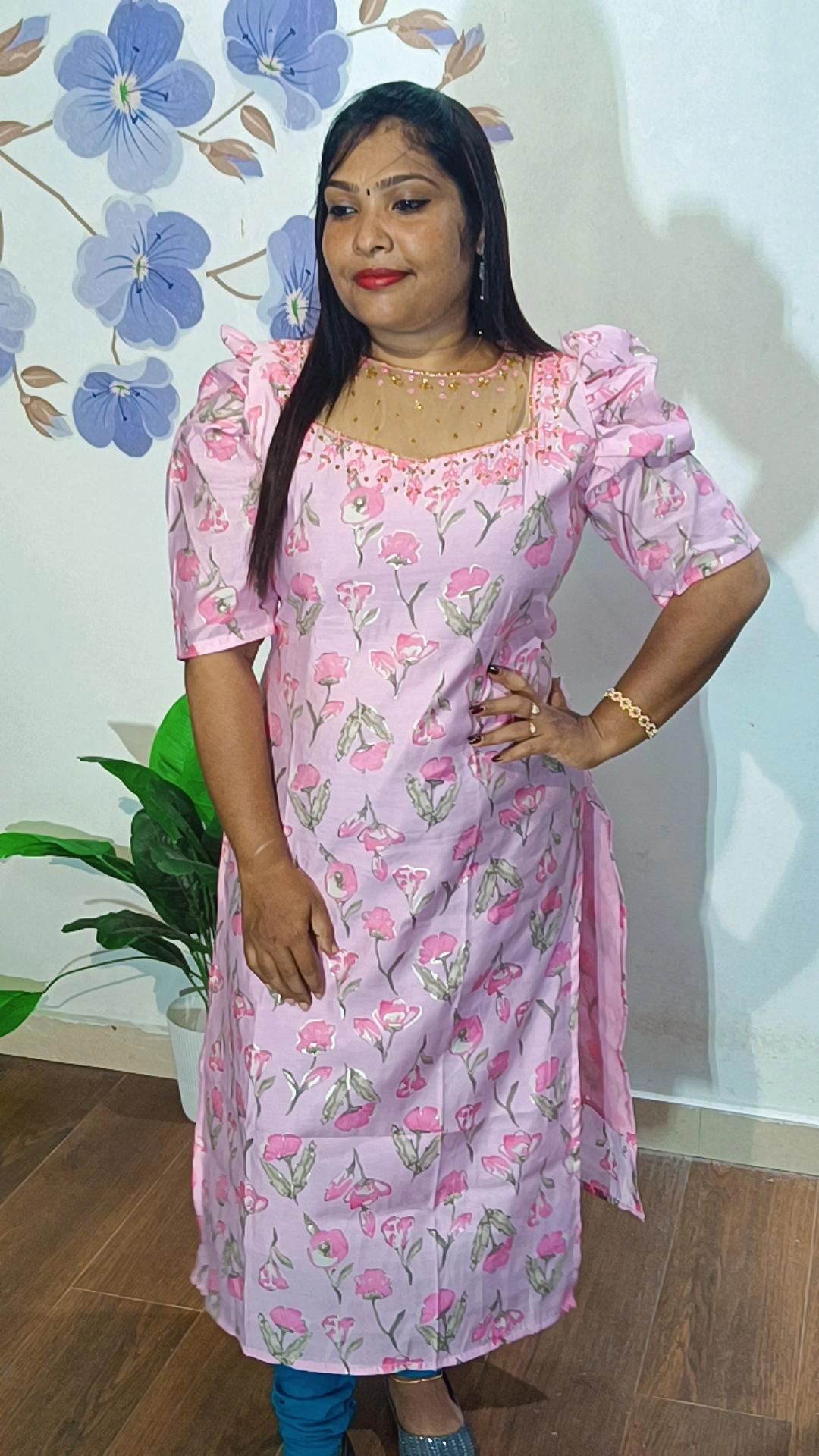 Modal silk transparent neck slited